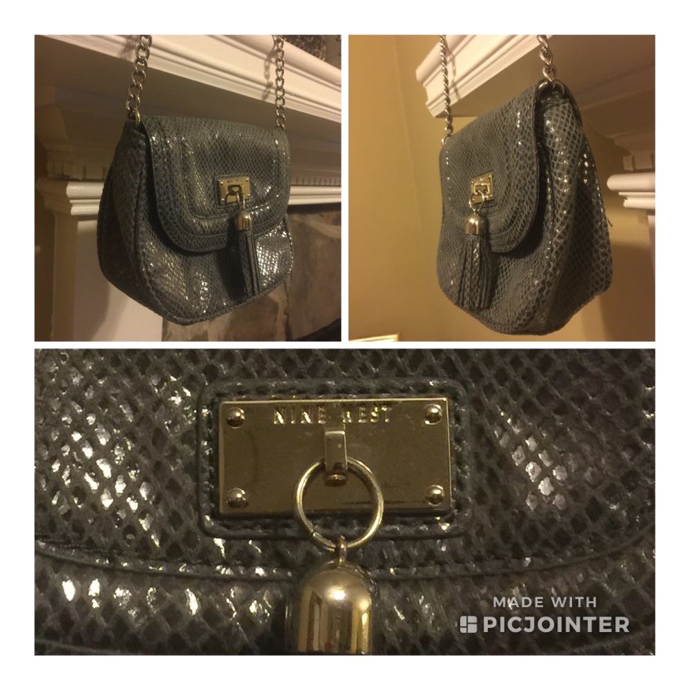 Nine West Crossbody Snake Skin Leather Bag.